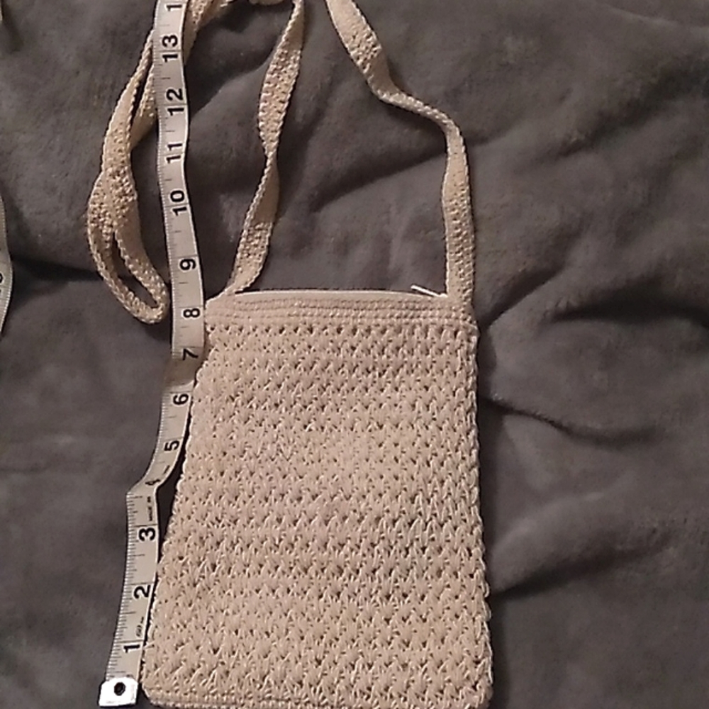 Off white macrame shoulder bag+ beaded clutch